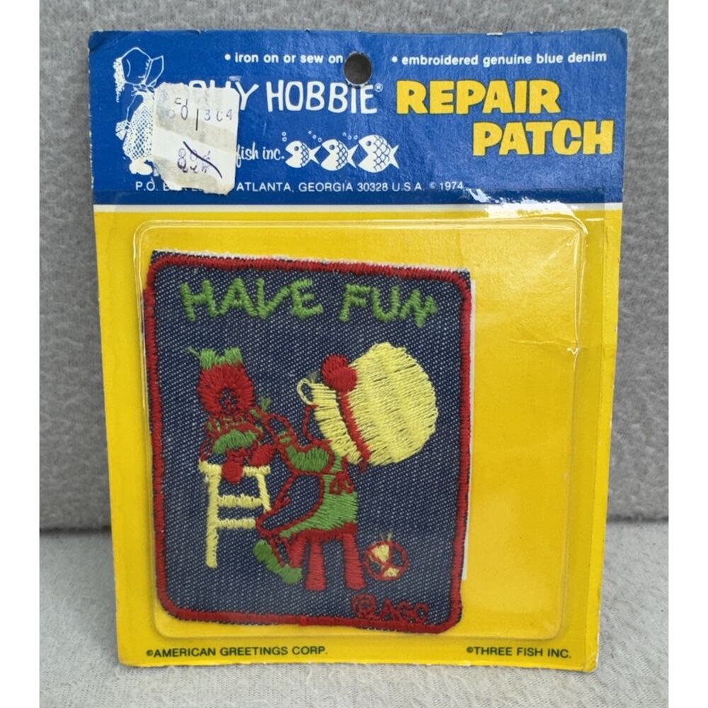VTG Holly Hobbie Repair Patch 1974 Have Fun Iron On Sew On Denim NOS